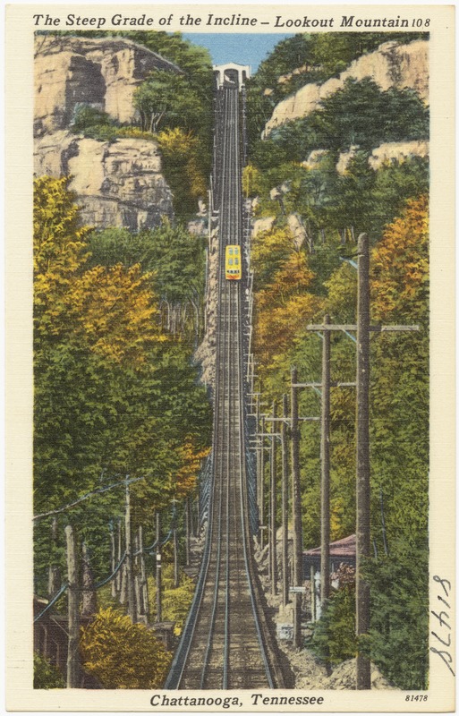 The steep grade of the incline -- Lookout Mountain, Chattanooga, Tennessee
