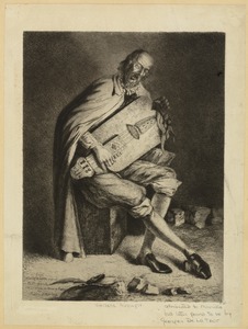 Hurdy Gurdy Player, After Painting by Georges de La Tour