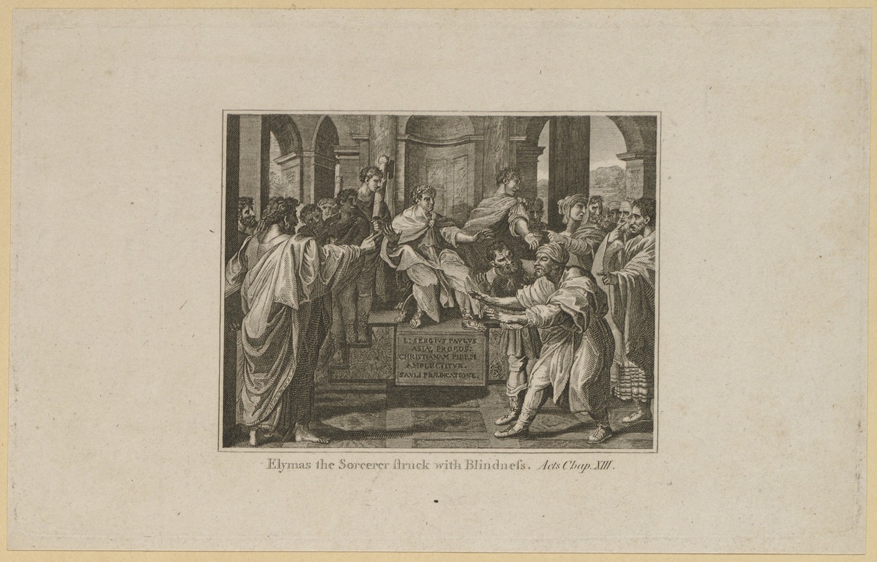 Elymas the Sorcerer Struck with Blindness, Acts. Chap. XIII
