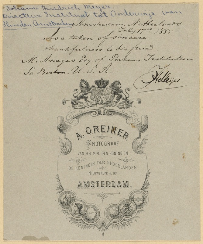 Note to M. Anagnos from J. F. Meyer