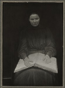 Blind Woman Reading Braille Volume, Ejnar Nielsen