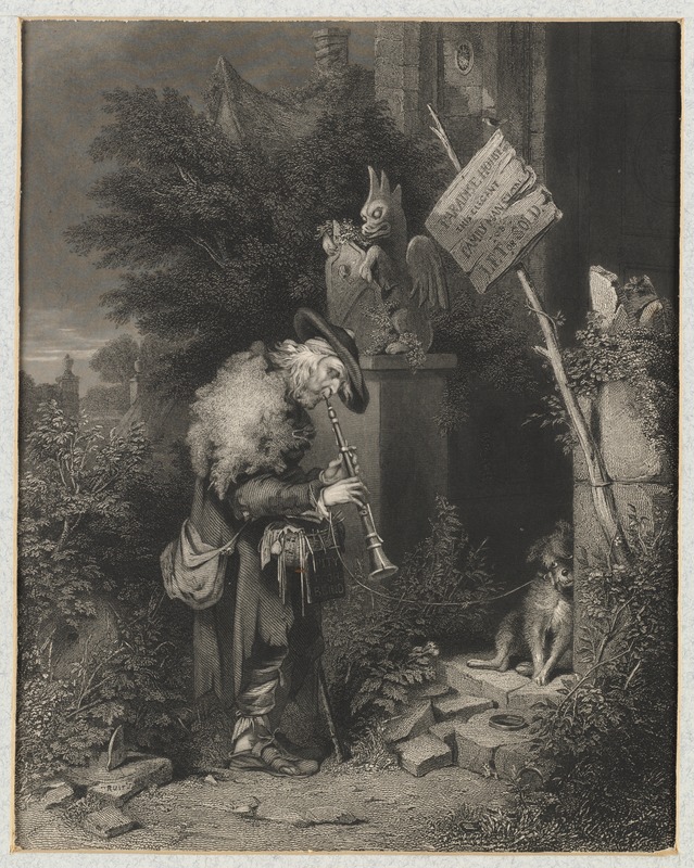The Abandoned House, With a Blind Man Playing a Pipe