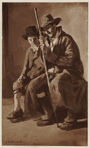 Unknown (blind man with sighted guide), Corut