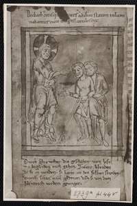 Illuminated Manuscript: Christ Healing the Blind