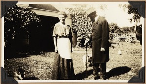Rev. + Mrs Elvin Prescott at their farm in Hampton, H.H.