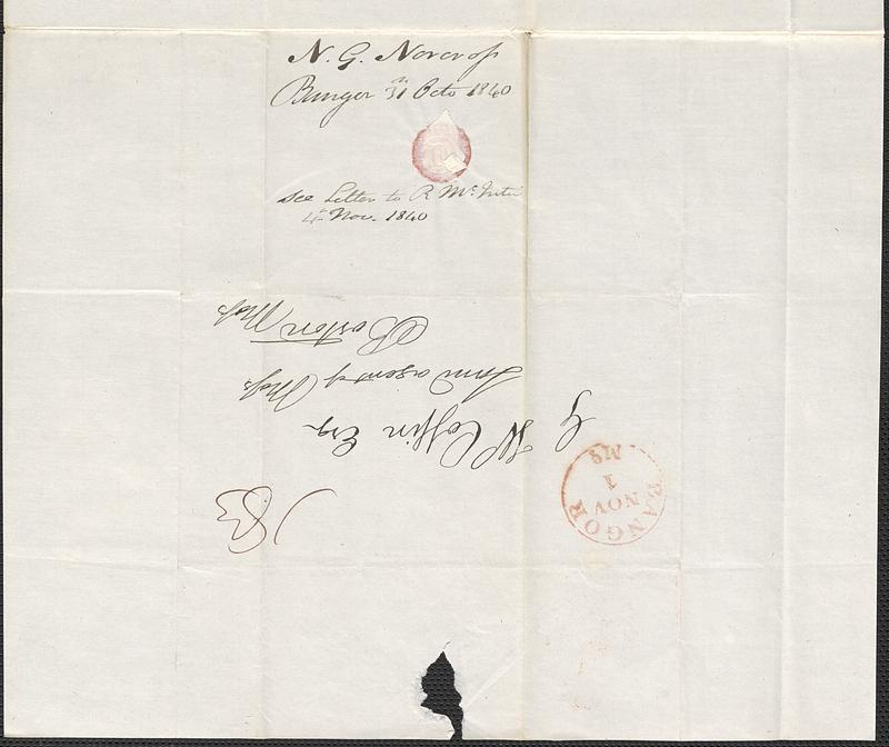 Nicholas Norcross to George Coffin, 31 October 1840 - Digital Commonwealth