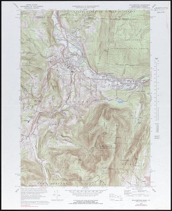 Williamstown Quadrangle Massachusetts Vermont Digital Commonwealth