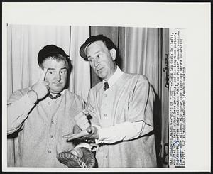 Who's on First? - Comic Lou Costello (Left), who died of a heart attack here yesterday, and his long-time partner, Bud Abbott, perform their celebrated "Who's on First?" comedy routine. The pair made millions with their zany slapstick before separating in 1957.