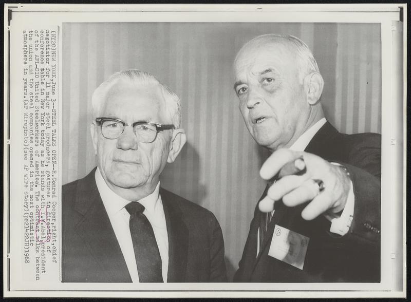 Steel Talks Open-- R. Conrad Cooper, right, chief negotiator for 11 ...