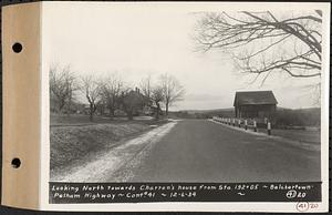 Contract No. 41, Extension of Belchertown-Pelham Highway, Belchertown, Pelham, looking north towards Charron's house from Sta. 192+05, Belchertown and Pelham, Mass., Dec. 6, 1934