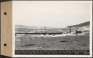 Contract No. 62, Clearing Lower Middle and East Branches, Quabbin Reservoir, Ware, New Salem, Petersham and Hardwick, looking southeasterly down valley from near Greenwich Lake, Greenwich, Mass., Mar. 21, 1939