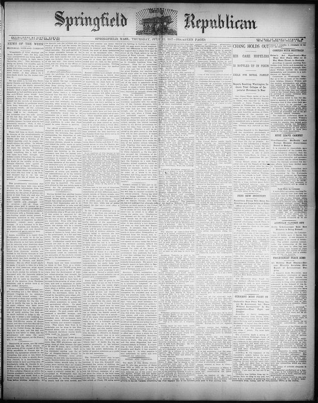 Springfield Weekly Republican. July 12, 1917 - Digital Commonwealth