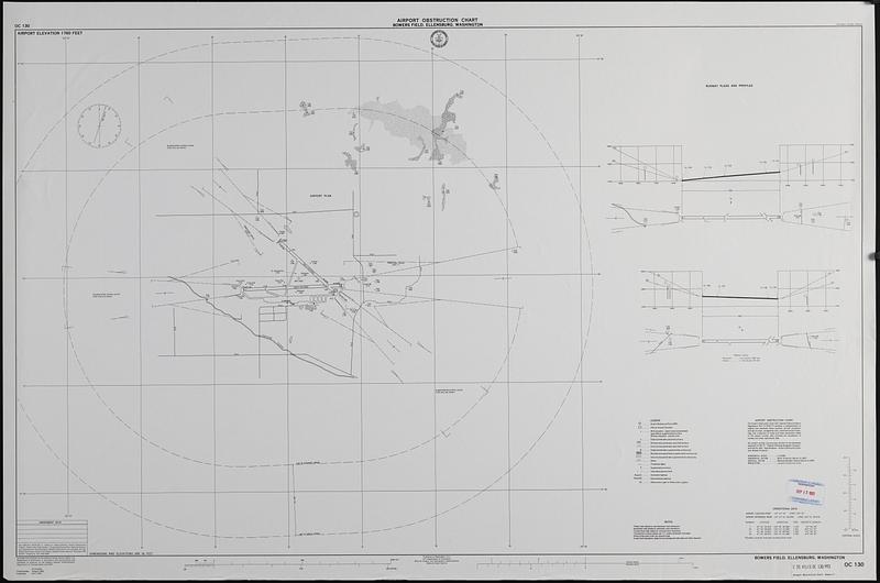 Airport obstruction chart OC 130, Bowers Field, Ellensburg, Washington