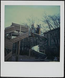 Echa and Cheryl on the playground