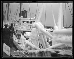 Ice covered boat