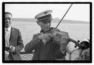 Violinist on a ship