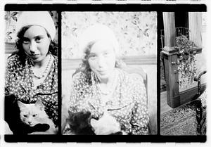 Unidentified woman holding cats