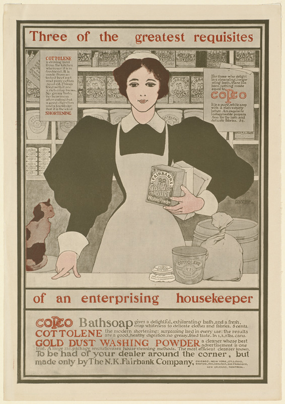 Three of the greatest requisites of an enterprising housekeeper - Copco, Cottolene, Gold Dust washing powder