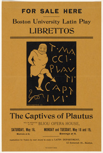 For sale here, Boston University Latin play librettos, the captives of Plautus