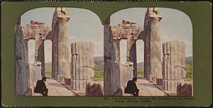The Parthenon. Among the columns on the south porch, Athens, Greece