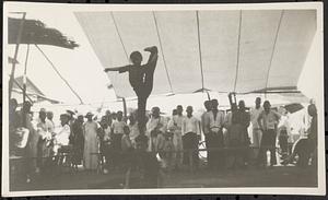 Youthful acrobats at a fair, Peking