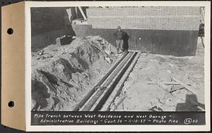 Contract No. 56, Administration Buildings, Main Dam, Belchertown, pipe trench between west residence and west garage, Belchertown, Mass., Nov. 10, 1937