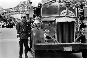 Chelsea Aux Fire Chief Alan Alpert and aux firefighter Skipper Welsh