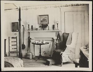 Room with fireplace, mantle, and antiques