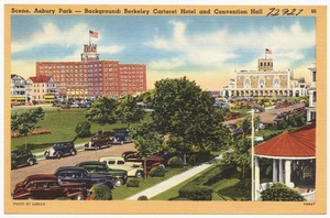 Scene, Asbury Park -- Background: Berkeley Carteret Hotel and convention hall