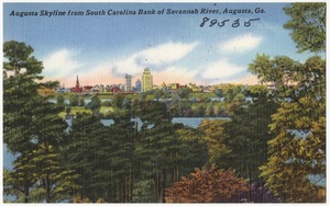 Augusta skyline from South Carolina bank of Savannah River, Augusta, Ga.