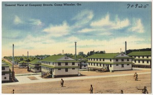 General view of company streets, Camp Wheeler, Ga.