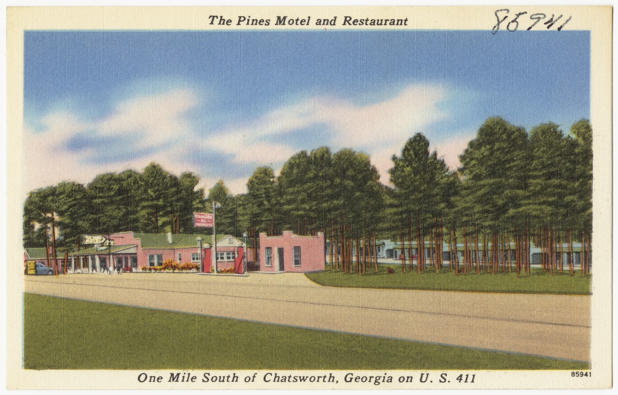The Pines Motel and Restaurant, one mile south of Chatsworth, Georgia on U. S. 411