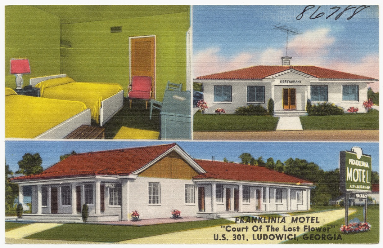 Franklinia Motel, "Court of the Lost Flower", U.S. 301, Ludowici, Digital Commonwealth