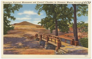 Ocmulgee National Monument and Council Chamber in distance, Macon, Georgia