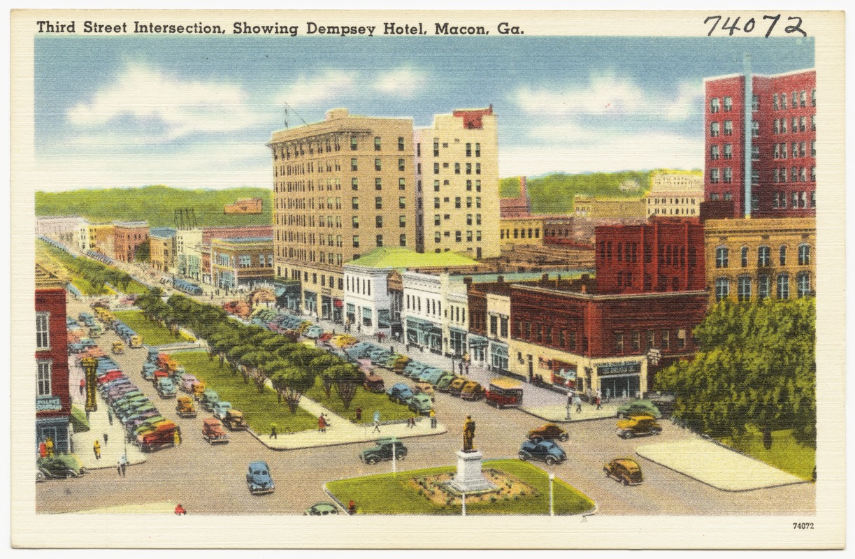 Third Street intersection, showing Dempsey Hotel, Macon, Ga.