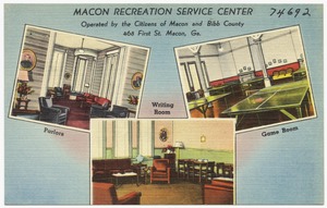Macon Recreation Service Center,  operated by the citizens of Macon and Bibb County, 468 First St., Macon, Ga. -- parlors, writing room, game room