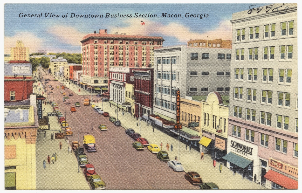 General view of downtown business section, Macon, Georgia
