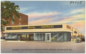 Dearing Chevrolet where Oglethorpe meets West Broad, Savannah, Ga.