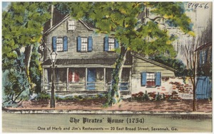 The Pirates' House (1754), one of Herb and Jim's restaurants -- 20 East Broad Street, Savannah, Ga.