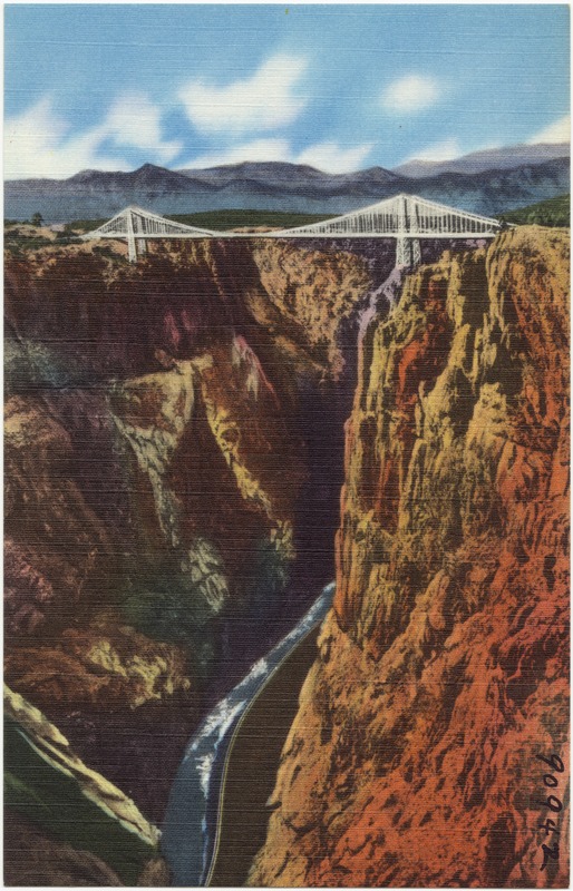 The world's highest bridge, spanning the top of the Royal Gorge.