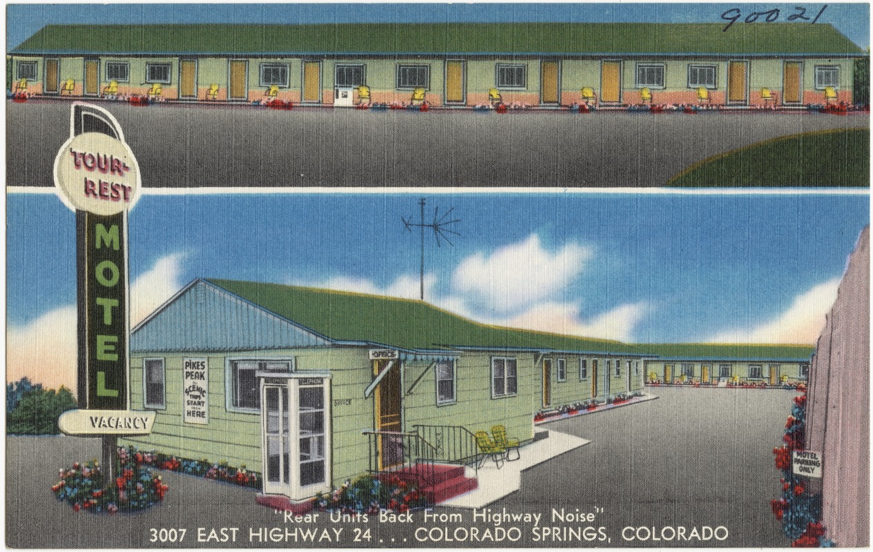 Tour-rest Motel, "Rear Units Back from Highway Noise", 3007 East Highway 24... Colorado Springs, Colorado