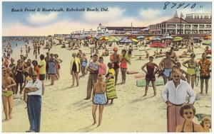 Beach front & boardwalk, Rehoboth Beach, Del.