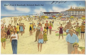 Beach front & boardwalk, Rehoboth Beach, Del.