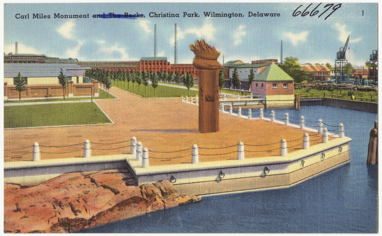 Carl Miles monument, Christina Park, Wilmington, Delaware