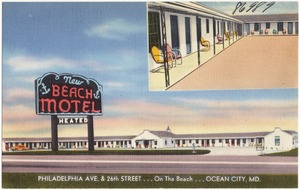 New Beach Motel, Philadelphia Ave., & 26th Street... on the beach... Ocean City, Md.