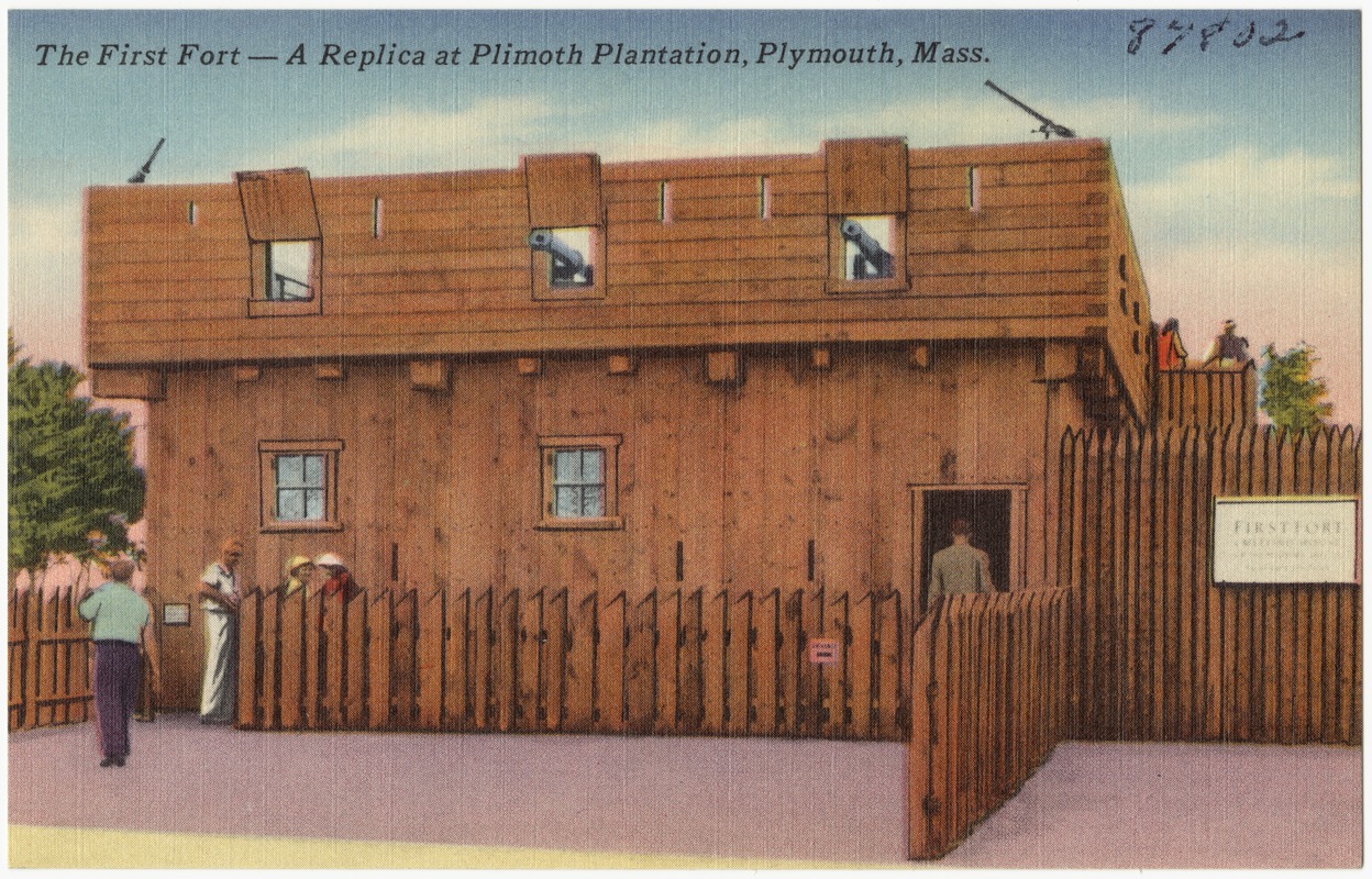 The first fort -- a replica at Plimoth Plantation, Plymouth, Mass.