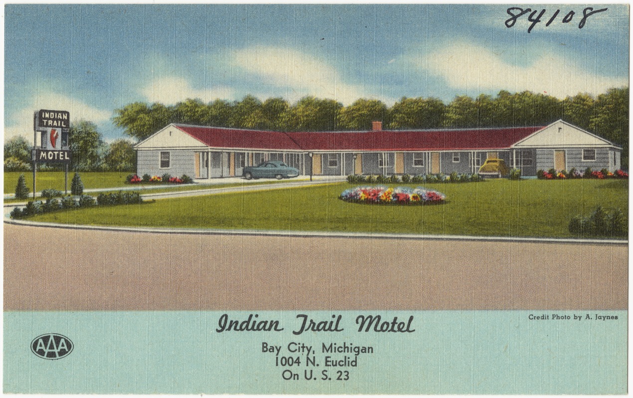 Indian Trail Motel, Bay City, Michigan, 1004 N. Euclid, on U.S. 23