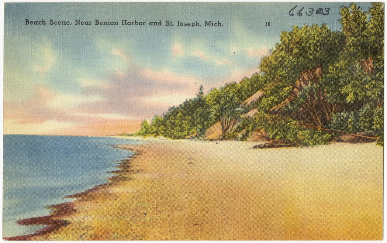 Beach scene, near Benton Harbor and St. Joseph, Mich.