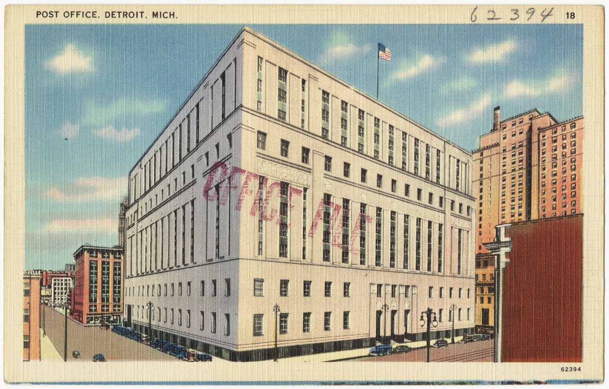 Post Office, Detroit, Mich. Digital Commonwealth