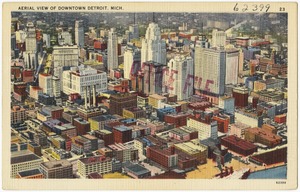 Aerial view of downtown Detroit, Mich.